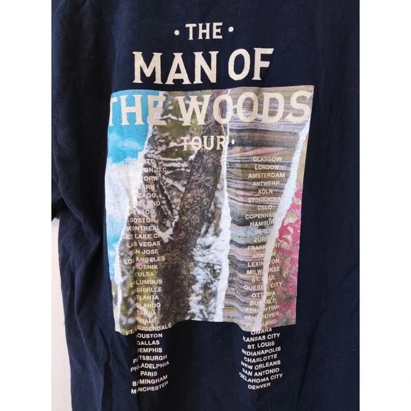 Justin Timberlake Man Of The Woods Tour Concert Blue T-Shirt Size Large - Picture 5 of 5